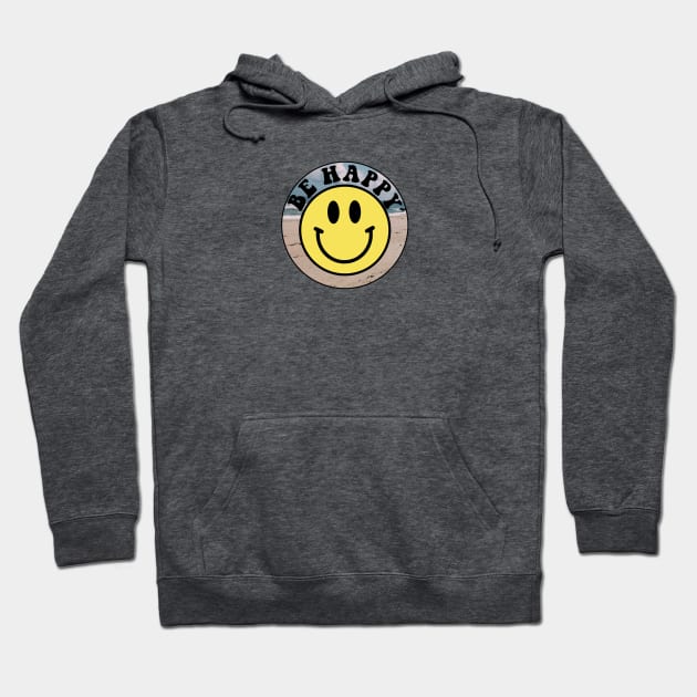 Be Happy Smiley Face Beach Hoodie by lolsammy910